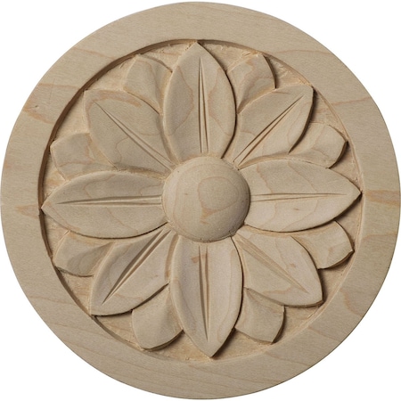 Ekena Millwork 5"W x 5"H x 3/4"P Bedford Round Rosette, Rubberwood ROS05X05BERW